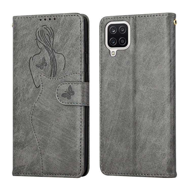 For Samsung Galaxy A22 4G Beauty Girl Embossing Pattern Horizontal Flip Leather Case with Holder & Card Slot & Wallet & Photo Frame