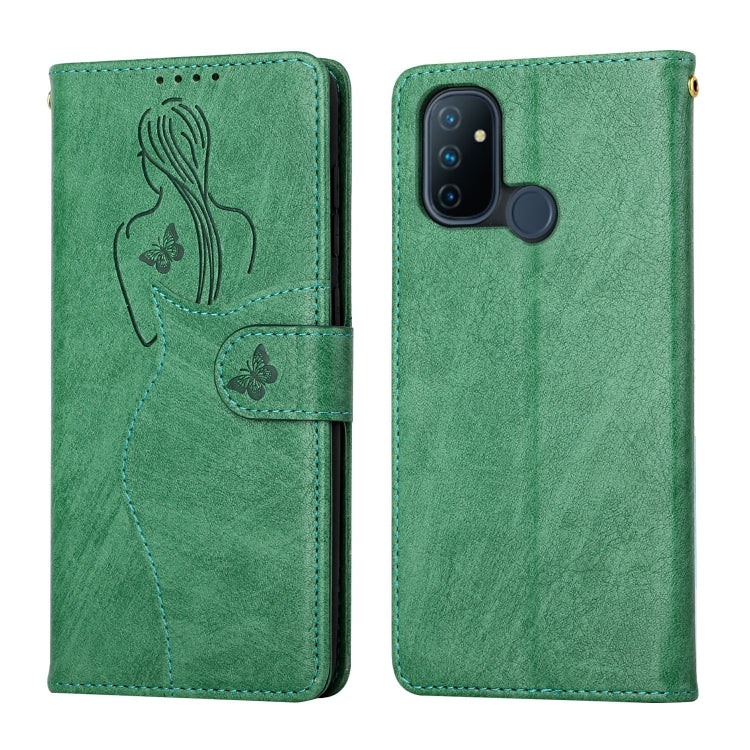 For OnePlus Nord 100 5G Beauty Girl Embossing Pattern Horizontal Flip Leather Case with Holder & Card Slot & Wallet & Photo Frame
