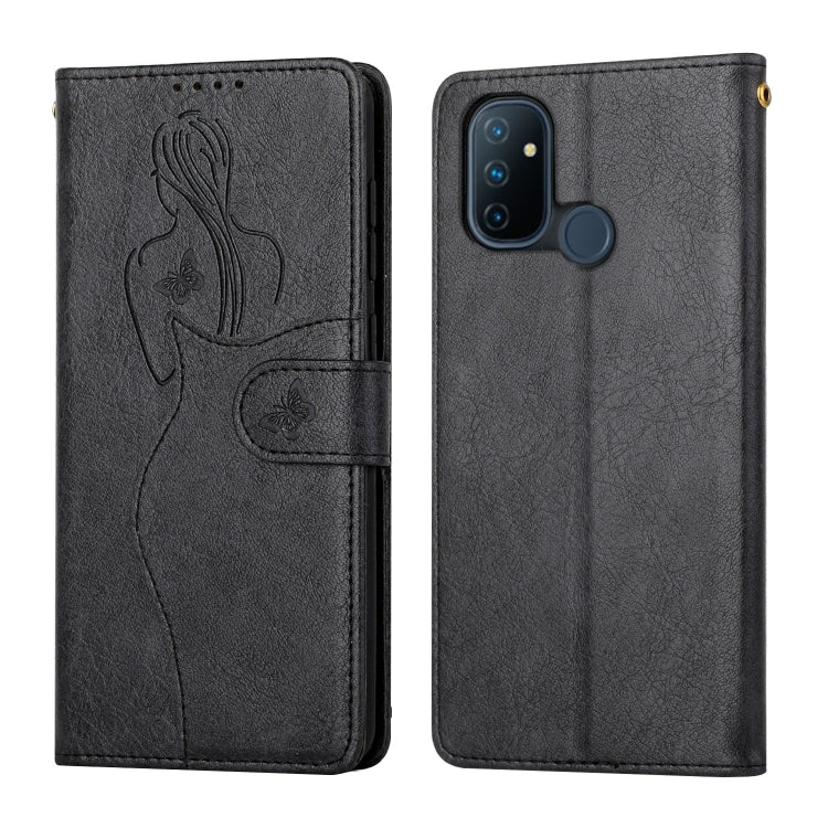 For OnePlus Nord 100 5G Beauty Girl Embossing Pattern Horizontal Flip Leather Case with Holder & Card Slot & Wallet & Photo Frame