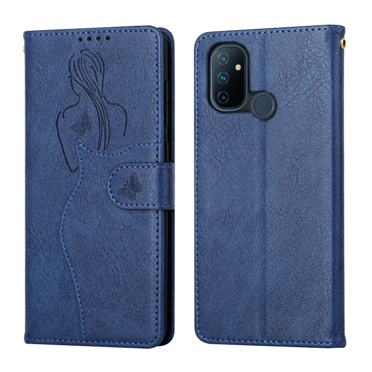 For OnePlus Nord 100 5G Beauty Girl Embossing Pattern Horizontal Flip Leather Case with Holder & Card Slot & Wallet & Photo Frame