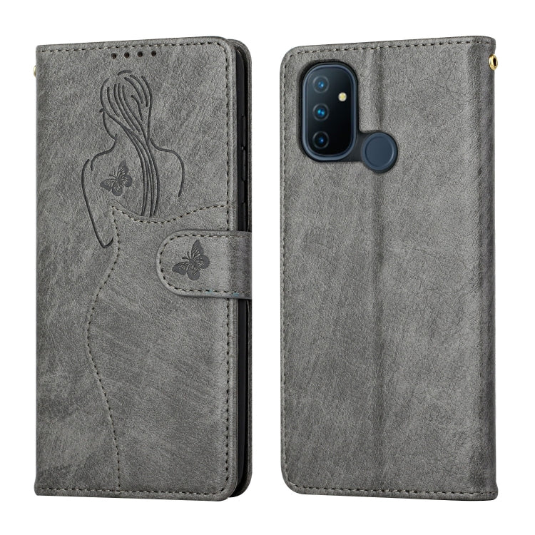 For OnePlus Nord 100 5G Beauty Girl Embossing Pattern Horizontal Flip Leather Case with Holder & Card Slot & Wallet & Photo Frame