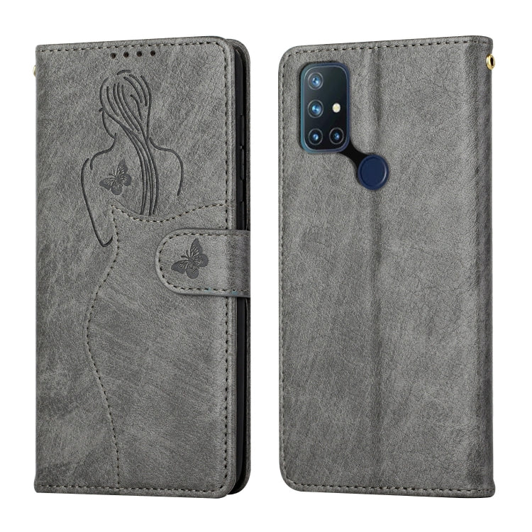 For OnePlus Nord 10 5G Beauty Girl Embossing Pattern Horizontal Flip Leather Case with Holder & Card Slot & Wallet & Photo Frame