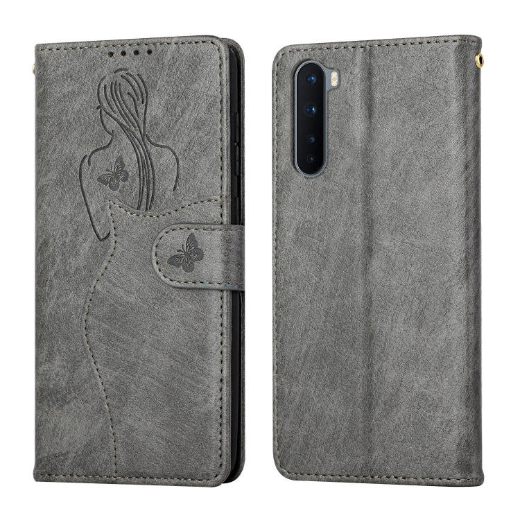 For OnePlus Nord Beauty Girl Embossing Pattern Horizontal Flip Leather Case with Holder & Card Slot & Wallet & Photo Frame