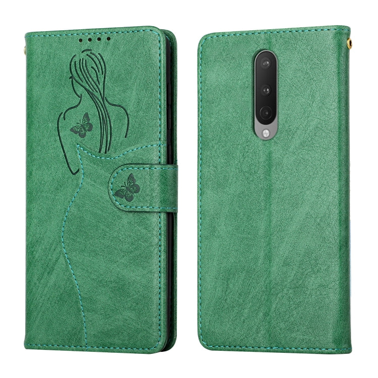 For OnePlus 8 Beauty Girl Embossing Pattern Horizontal Flip Leather Case with Holder & Card Slot & Wallet & Photo Frame