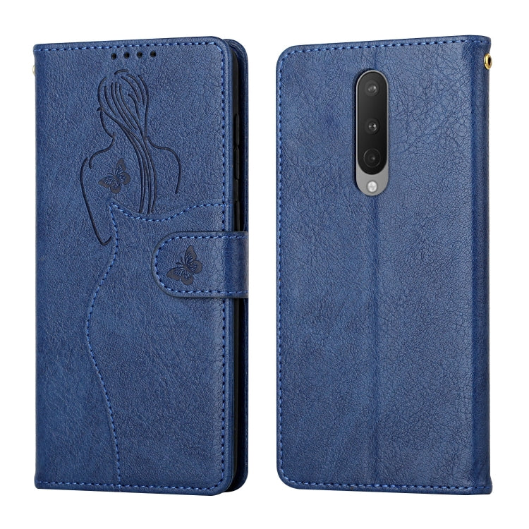 For OnePlus 8 Beauty Girl Embossing Pattern Horizontal Flip Leather Case with Holder & Card Slot & Wallet & Photo Frame