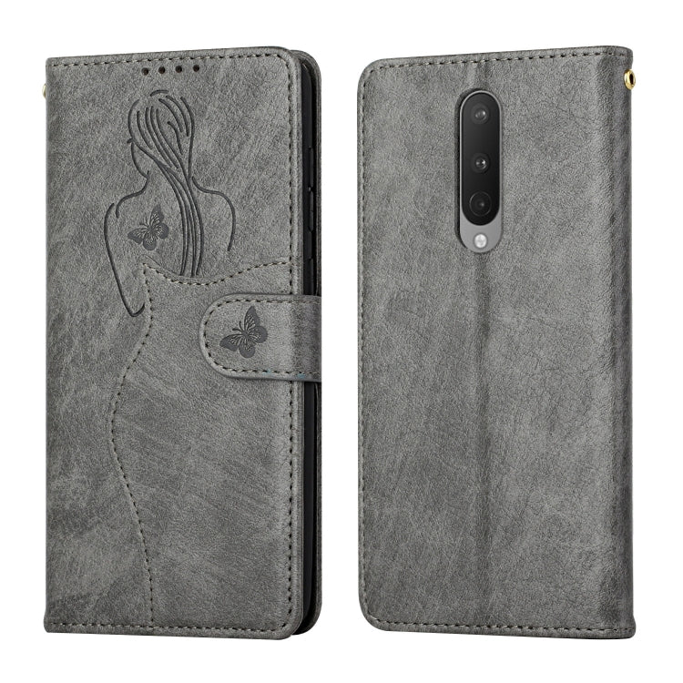 For OnePlus 8 Beauty Girl Embossing Pattern Horizontal Flip Leather Case with Holder & Card Slot & Wallet & Photo Frame