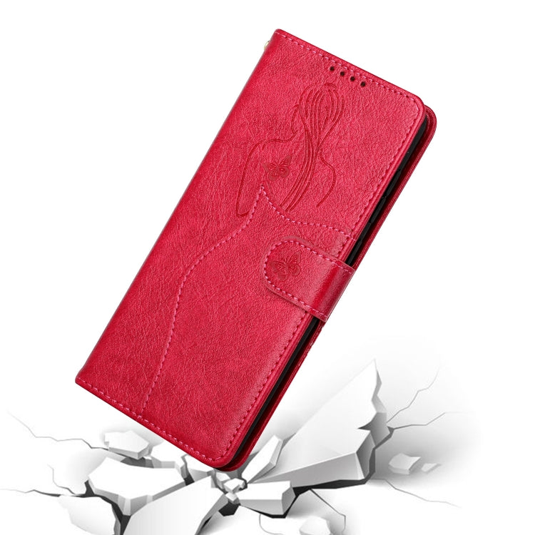 For OnePlus 8 Beauty Girl Embossing Pattern Horizontal Flip Leather Case with Holder & Card Slot & Wallet & Photo Frame