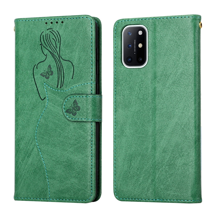 For OnePlus 8T Beauty Girl Embossing Pattern Horizontal Flip Leather Case with Holder & Card Slot & Wallet & Photo Frame
