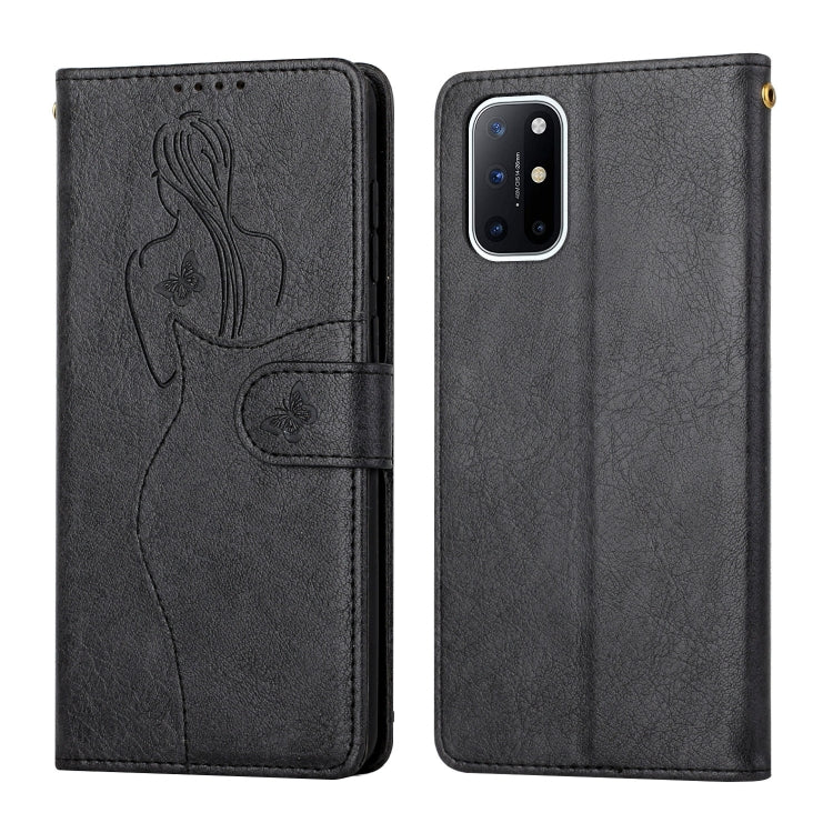 For OnePlus 8T Beauty Girl Embossing Pattern Horizontal Flip Leather Case with Holder & Card Slot & Wallet & Photo Frame