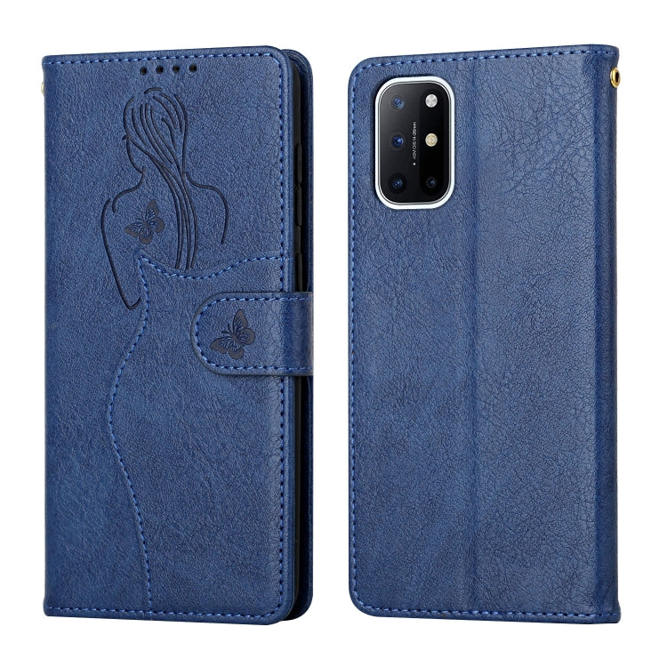 For OnePlus 8T Beauty Girl Embossing Pattern Horizontal Flip Leather Case with Holder & Card Slot & Wallet & Photo Frame