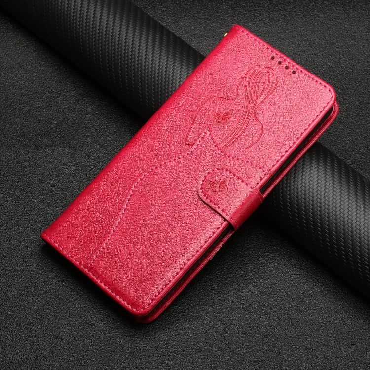 For OnePlus 8T Beauty Girl Embossing Pattern Horizontal Flip Leather Case with Holder & Card Slot & Wallet & Photo Frame