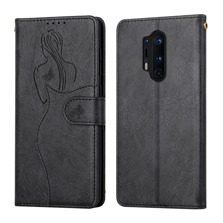 For OnePlus 8 Pro Beauty Girl Embossing Pattern Horizontal Flip Leather Case with Holder & Card Slot & Wallet & Photo Frame