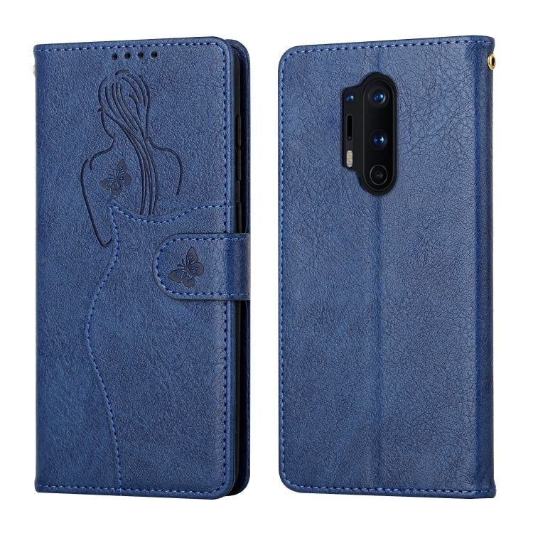 For OnePlus 8 Pro Beauty Girl Embossing Pattern Horizontal Flip Leather Case with Holder & Card Slot & Wallet & Photo Frame