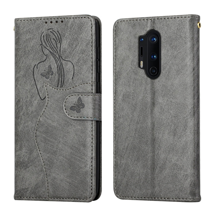 For OnePlus 8 Pro Beauty Girl Embossing Pattern Horizontal Flip Leather Case with Holder & Card Slot & Wallet & Photo Frame
