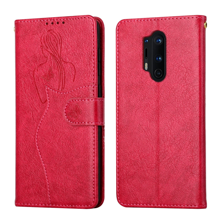 For OnePlus 8 Pro Beauty Girl Embossing Pattern Horizontal Flip Leather Case with Holder & Card Slot & Wallet & Photo Frame