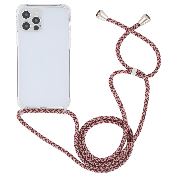 For iPhone 13 Pro Max Transparent Acrylic Airbag Shockproof Phone Protective Case with Lanyard