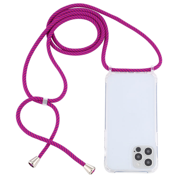 For iPhone 13 Transparent Acrylic Airbag Shockproof Phone Protective Case with Lanyard