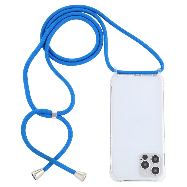 For iPhone 13 Transparent Acrylic Airbag Shockproof Phone Protective Case with Lanyard