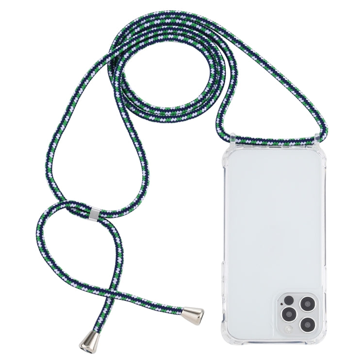 For iPhone 13 mini Transparent Acrylic Airbag Shockproof Phone Protective Case with Lanyard