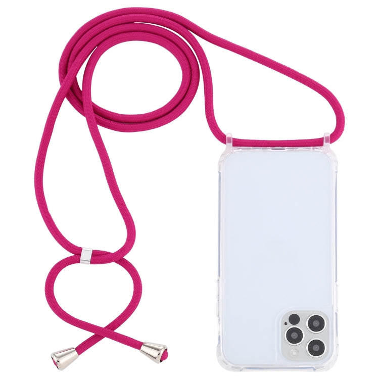 For iPhone 13 mini Transparent Acrylic Airbag Shockproof Phone Protective Case with Lanyard