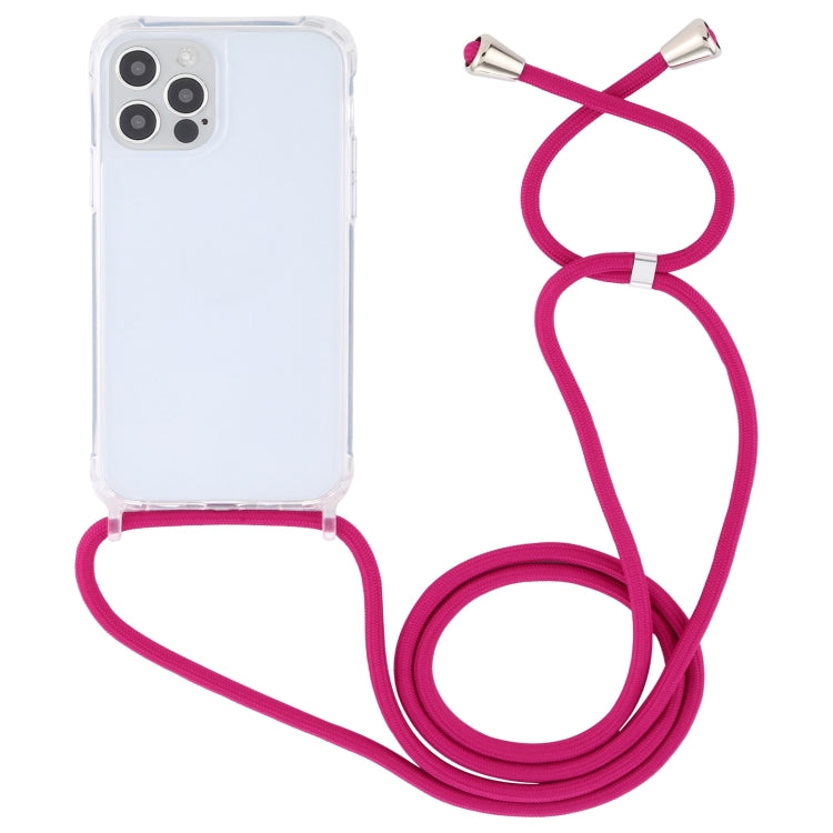 For iPhone 13 mini Transparent Acrylic Airbag Shockproof Phone Protective Case with Lanyard