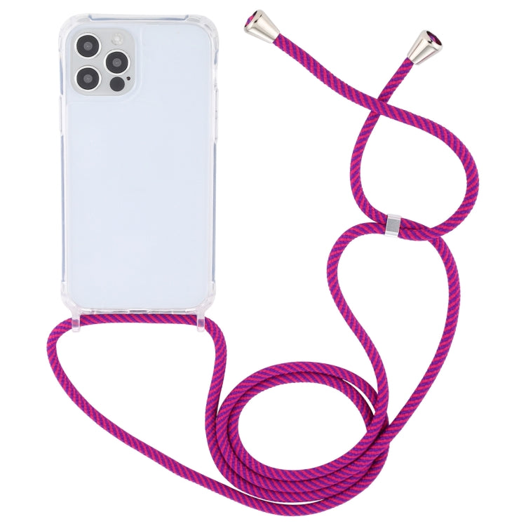 For iPhone 13 mini Transparent Acrylic Airbag Shockproof Phone Protective Case with Lanyard