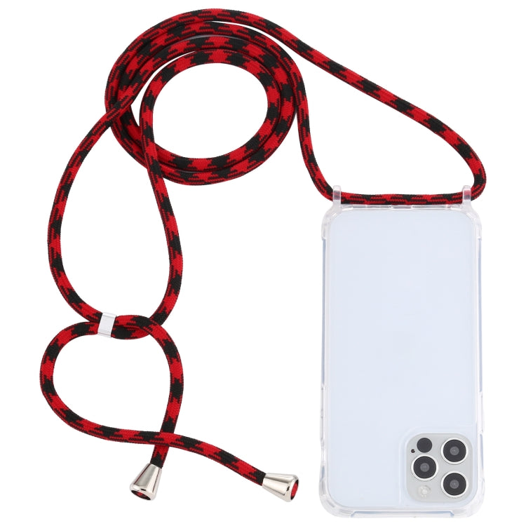 For iPhone 13 mini Transparent Acrylic Airbag Shockproof Phone Protective Case with Lanyard