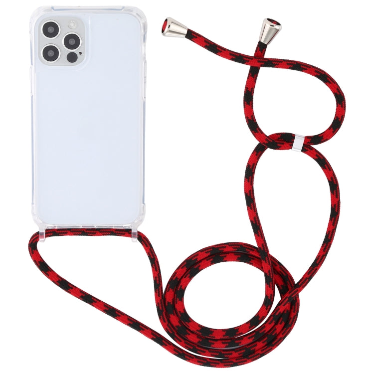 For iPhone 13 mini Transparent Acrylic Airbag Shockproof Phone Protective Case with Lanyard