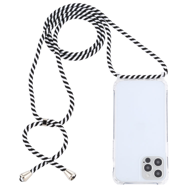 For iPhone 13 mini Transparent Acrylic Airbag Shockproof Phone Protective Case with Lanyard