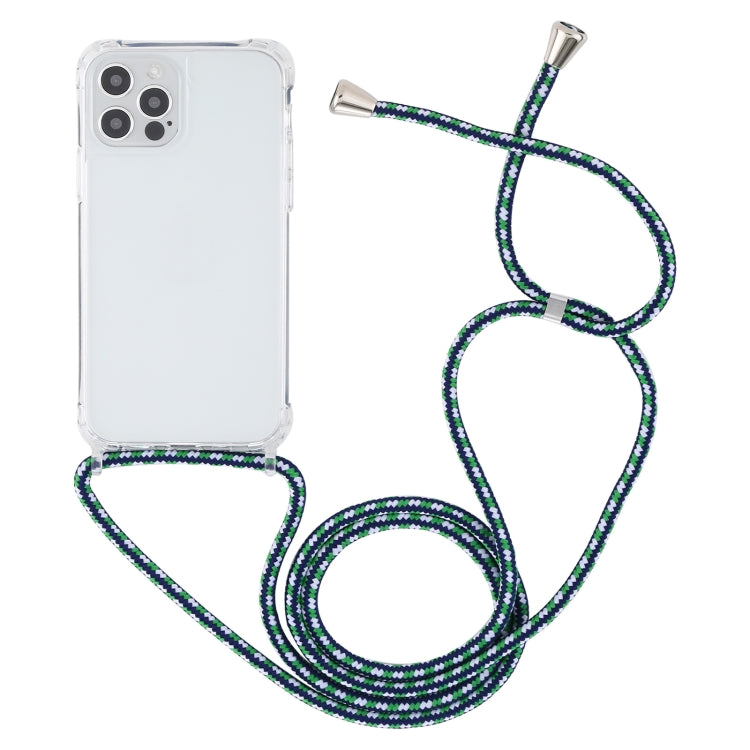 For iPhone 13 mini Transparent Acrylic Airbag Shockproof Phone Protective Case with Lanyard