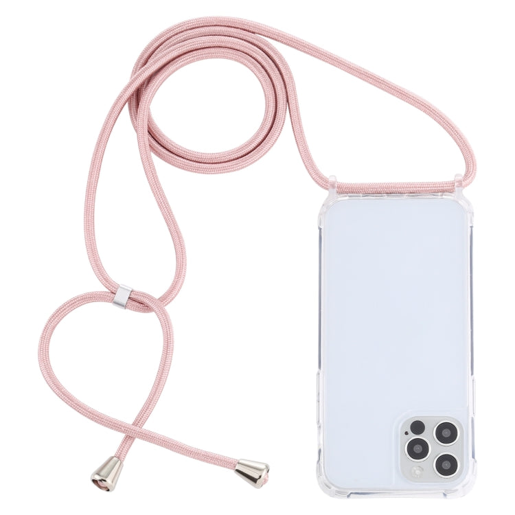 For iPhone 13 mini Transparent Acrylic Airbag Shockproof Phone Protective Case with Lanyard