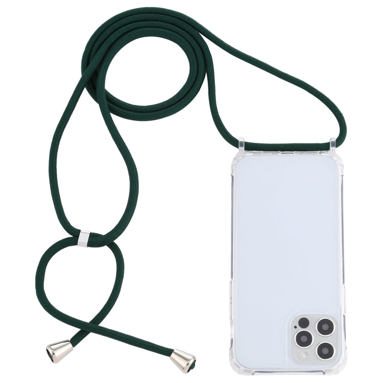 For iPhone 13 mini Transparent Acrylic Airbag Shockproof Phone Protective Case with Lanyard