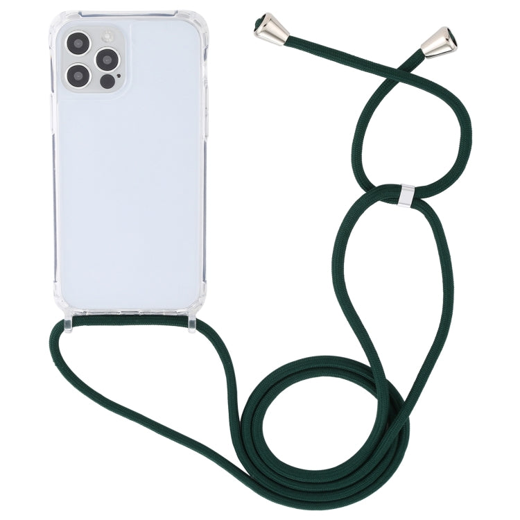 For iPhone 13 mini Transparent Acrylic Airbag Shockproof Phone Protective Case with Lanyard