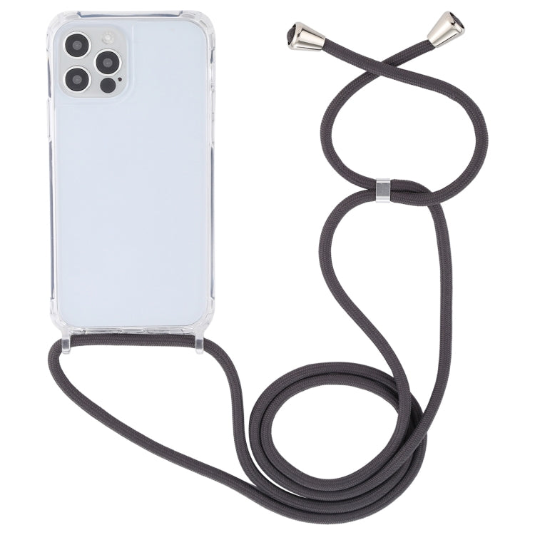 For iPhone 13 mini Transparent Acrylic Airbag Shockproof Phone Protective Case with Lanyard