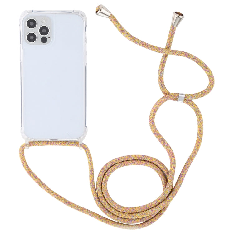 For iPhone 13 mini Transparent Acrylic Airbag Shockproof Phone Protective Case with Lanyard