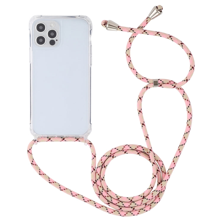 For iPhone 13 mini Transparent Acrylic Airbag Shockproof Phone Protective Case with Lanyard