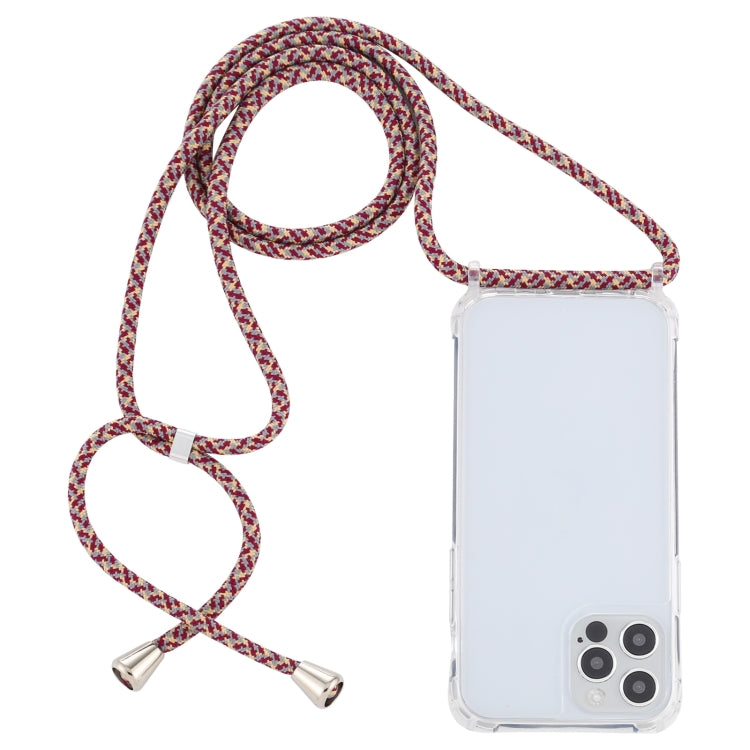 For iPhone 13 mini Transparent Acrylic Airbag Shockproof Phone Protective Case with Lanyard