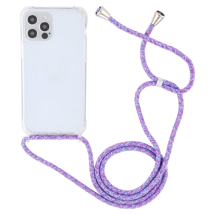 For iPhone 13 mini Transparent Acrylic Airbag Shockproof Phone Protective Case with Lanyard
