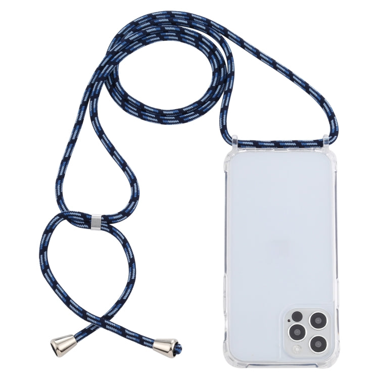 For iPhone 13 mini Transparent Acrylic Airbag Shockproof Phone Protective Case with Lanyard
