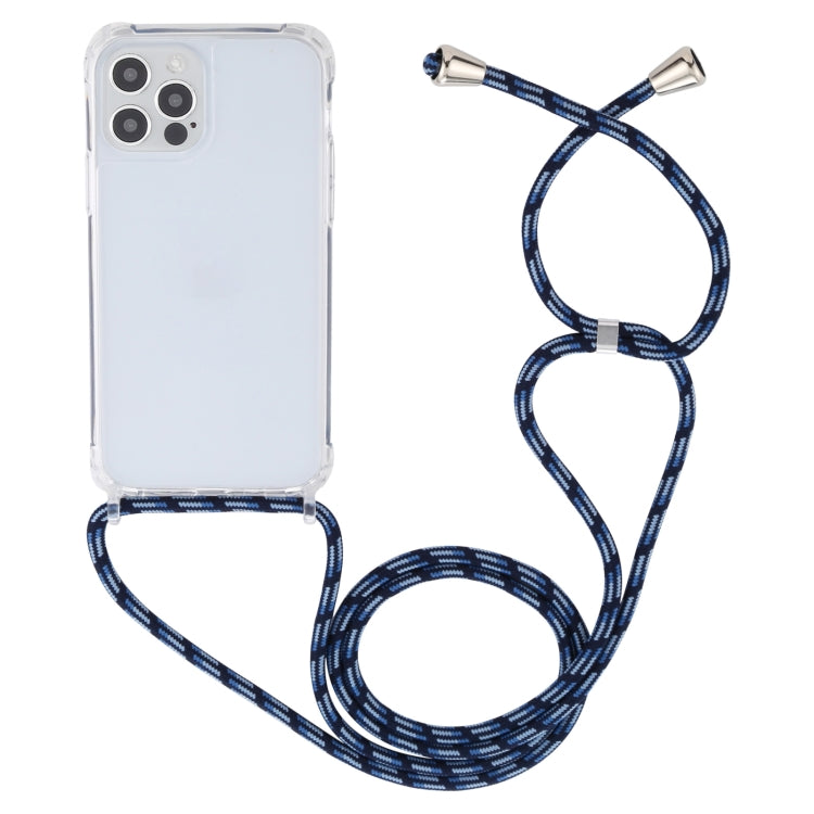 For iPhone 13 mini Transparent Acrylic Airbag Shockproof Phone Protective Case with Lanyard