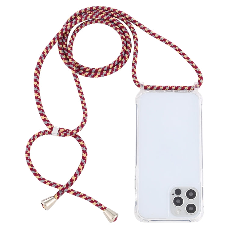 For iPhone 13 mini Transparent Acrylic Airbag Shockproof Phone Protective Case with Lanyard
