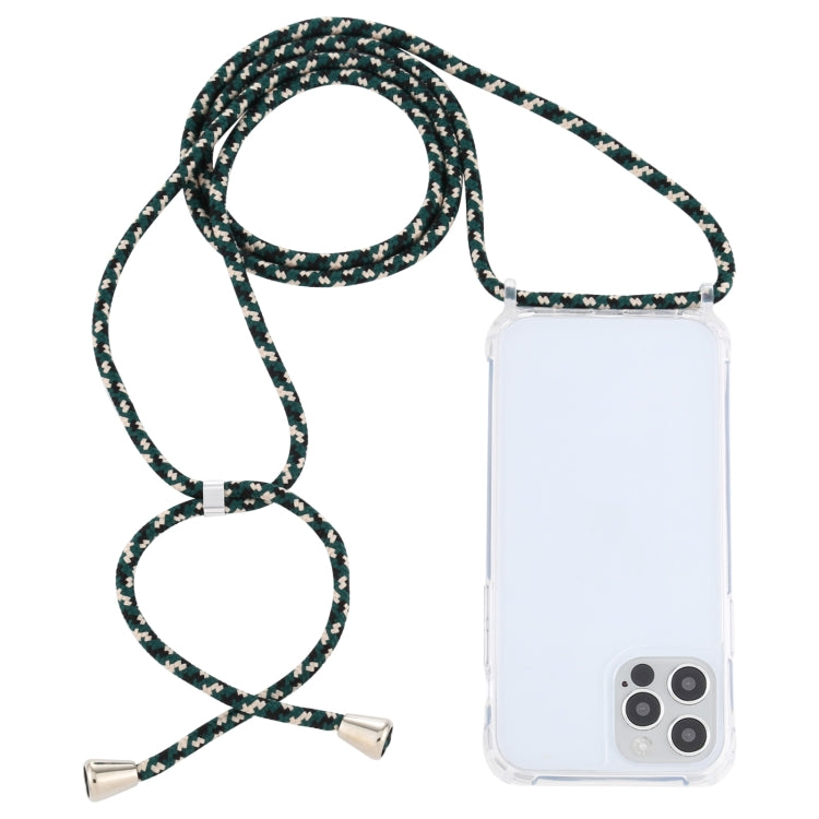 For iPhone 13 mini Transparent Acrylic Airbag Shockproof Phone Protective Case with Lanyard