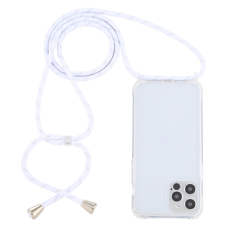 For iPhone 13 mini Transparent Acrylic Airbag Shockproof Phone Protective Case with Lanyard