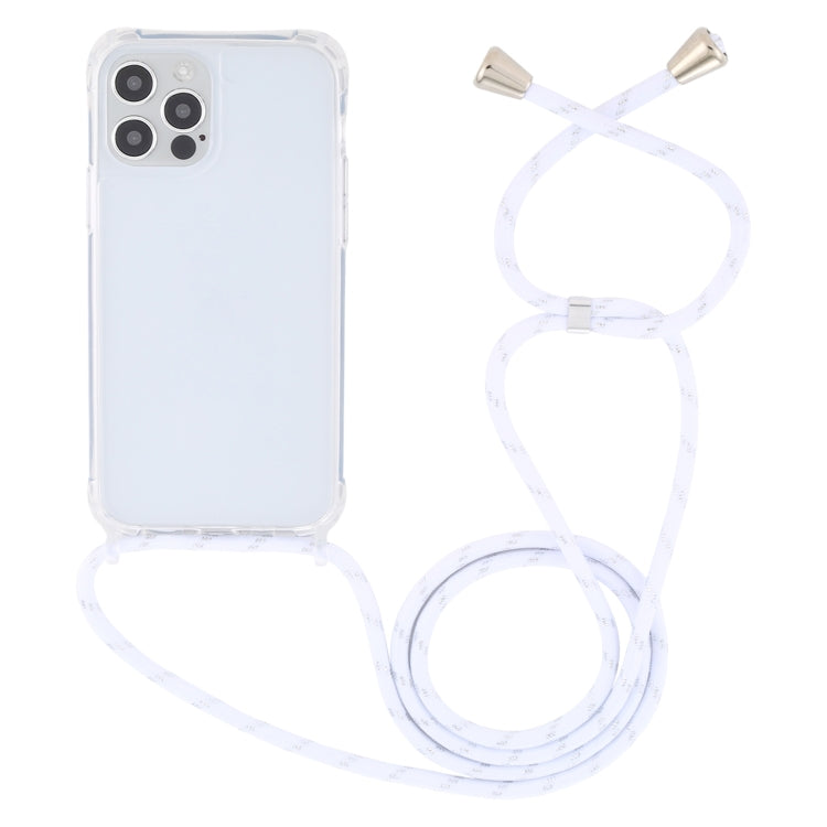 For iPhone 13 mini Transparent Acrylic Airbag Shockproof Phone Protective Case with Lanyard