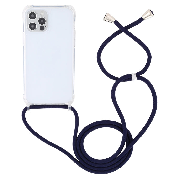 For iPhone 13 mini Transparent Acrylic Airbag Shockproof Phone Protective Case with Lanyard