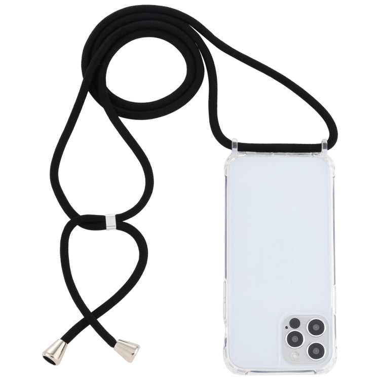 For iPhone 13 mini Transparent Acrylic Airbag Shockproof Phone Protective Case with Lanyard