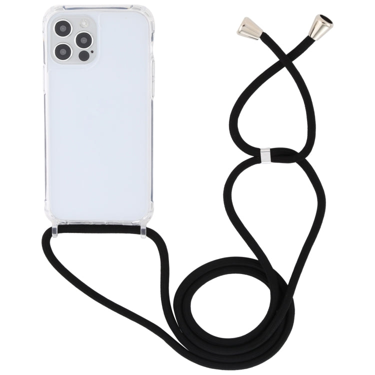 For iPhone 13 mini Transparent Acrylic Airbag Shockproof Phone Protective Case with Lanyard