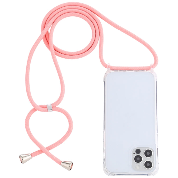 For iPhone 13 mini Transparent Acrylic Airbag Shockproof Phone Protective Case with Lanyard