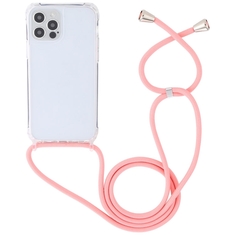 For iPhone 13 mini Transparent Acrylic Airbag Shockproof Phone Protective Case with Lanyard