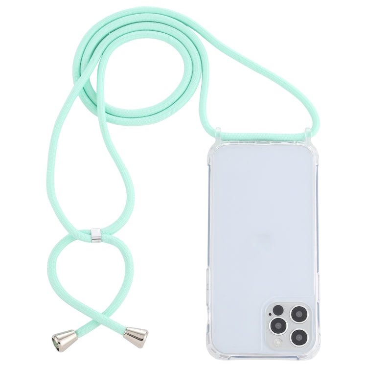 For iPhone 13 mini Transparent Acrylic Airbag Shockproof Phone Protective Case with Lanyard
